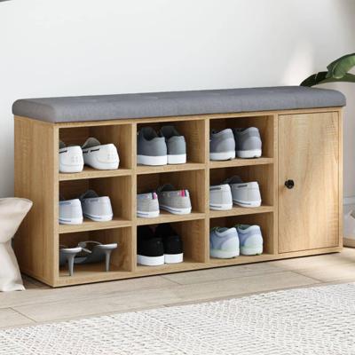 Schoenenbank 102x32x50 cm bewerkt hout sonoma eikenkleurig
