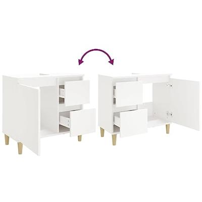 Badkamerkast 65x33x60 cm bewerkt hout wit Badkamerkast 65x33x60 cm bewerkt hout wit