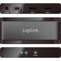LogiLink Kabel 2 poorten Mini DisplayPort-splitter Ultra HD-geschikt 3840 x 2160 Pixel Zwart - thumbnail