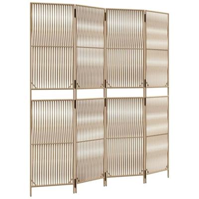 Kamerscherm 4 panelen poly rattan beige Kamerscherm 4 panelen poly rattan beige