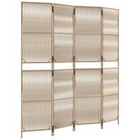 Kamerscherm 4 panelen poly rattan beige - thumbnail