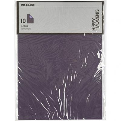 Creotime structuurkarton 21 x 29,7 cm 10 stuks paars