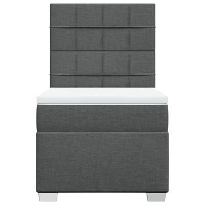 Boxspring met matras stof donkergrijs 180x200 cm