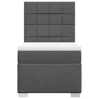 Boxspring met matras stof donkergrijs 180x200 cm - thumbnail