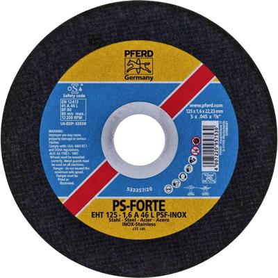 PFERD TOOLS EHT 125-1,6 PSF CLASSIC STEELOX 61715253 Doorslijpschijf recht 125 mm 25 stuk(s) RVS, Staal