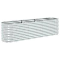 VidaXL Plantenbak verhoogd 320x80x81 cm gegalvaniseerd staal zilver - thumbnail