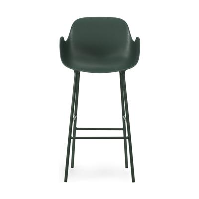 Normann Copenhagen Form barkruk H75 met armleuning Green vierpoot staal