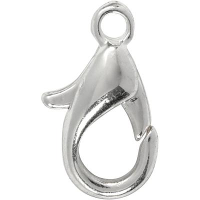 Creativ Company Karabijnhaken, l: 10 mm, verzilverd, 100 stuk/ 1 doos