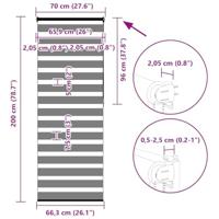 VidaXL Zebra rolgordijn 70x200 cm stofbreedte 65,9 cm donkergrijs - thumbnail