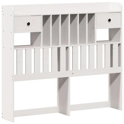 Bed met boekenkast zonder matras grenenhout wit 160x200 cm - thumbnail