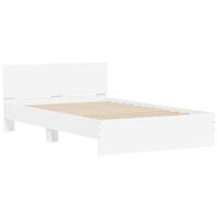 Bedframe met hoofdeinde en LED wit 135x190 cm - thumbnail