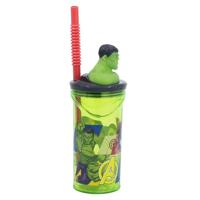 Beker met Rietje The Avengers Seven Wonders Hulk 360 ml - thumbnail