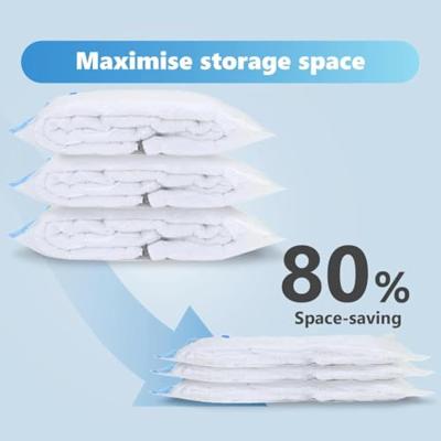 VidaXL Opslagzakken met opslag 5 pcs transparant en blauw 120 x 70 cm