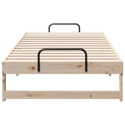 Bedframe met Draaghandvatten Bruin Massief grenenhout