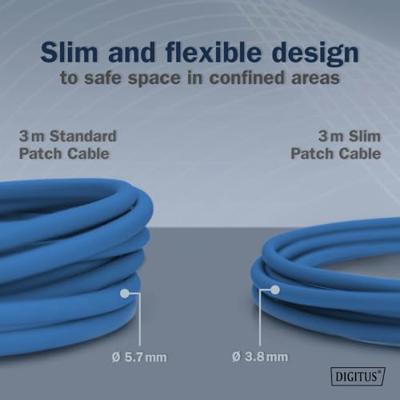 Digitus DK-1632-A-030S-B RJ45 Netwerkkabel, patchkabel CAT 6A F/FTP 3 m Blauw Kleurcodering, Afgeschermd, Meerdradig, Met anti-kniktule 1 stuk(s)