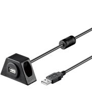 Goobay 95445 USB 2.0 Hi-Speed verlengkabel met montagehouder, 1,2 m zwart - thumbnail