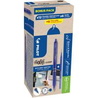 Pilot Frixion Ball Clicker, 12 rollers en 6+6 vullingen 0,7 mm, blauw - thumbnail