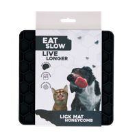 Eat Slow Live Longer Lick Mat Honeycomb Grijs - thumbnail