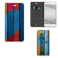 Huawei P10 Plus Book | Wallet Case | Wood Heart - Cadeau voor je Vriend - thumbnail