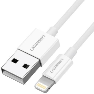 UGREEN 20728 USB-kabel USB 2.0 Apple Lightning stekker, USB-A stekker 1 m Wit