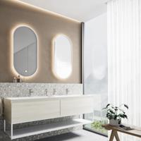 Badkamermeubelset BWS Anubis Frame 180cm 2 Laden Monaco Wit Eiken Met Wastafel (Naar Keuze) - thumbnail