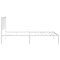 Bedframe met hoofdbord metaal wit 90x190 cm - thumbnail