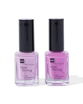 HEMA Long lasting nagellak set paars 2-delig