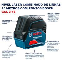 Bosch Blauw GCL 2-15 Professional Lijnlaser + BM3 Houder - 0601066E02 - thumbnail