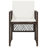 Tuinstoelen 4 st met kussens poly rattan bruin - thumbnail