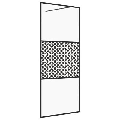 VidaXL Inloopdouchewand 80x195 cm esg-glas transparant en zwart