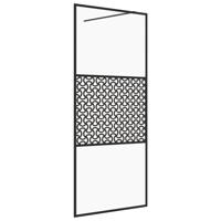 Inloopdouchewand 80x195 cm ESG-glas transparant en zwart - thumbnail
