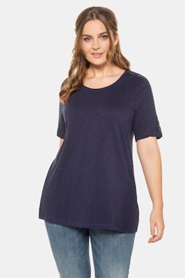 Ulla Popken T-shirt, ronde hals, kant aan schouders - Grote Maten