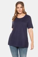 Ulla Popken T-shirt, ronde hals, kant aan schouders - Grote Maten - thumbnail