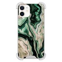 iPhone 12 mini shockproof hoesje - Green waves - thumbnail