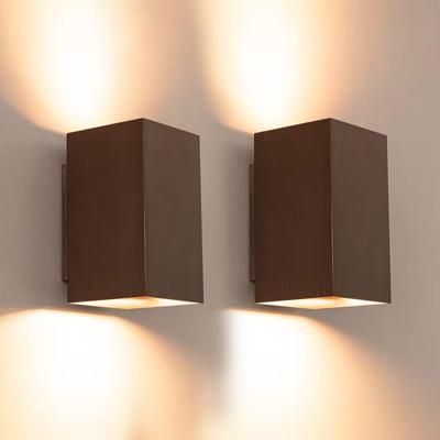 2x Cometa bronzo m by LUSENZ - Up and downlight - Rechthoekige wandlamp met geborsteld bronzen coating