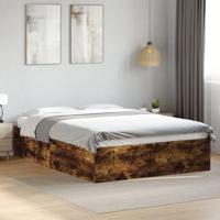 Bedframe bewerkt hout gerookt eikenkleurig 140x200 cm - thumbnail