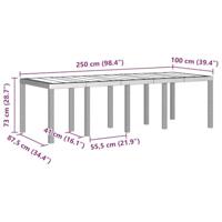 Tuintafel 250x100x73 cm poly rattan wit - thumbnail