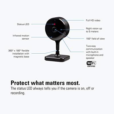 Eve Cam – Secure Indoor Camera, 100% privacy, HomeKit Secure Video, iPhone/iPad/Apple Watch notifications, motion sensor, microphone and speaker, people/pet/vehicle recognition, flexible installation