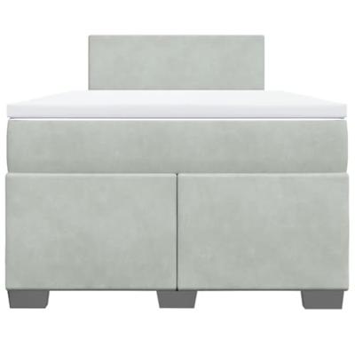 Boxspring met matras fluweel lichtgrijs 120x190 cm