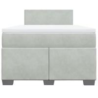 Boxspring met matras fluweel lichtgrijs 120x190 cm - thumbnail