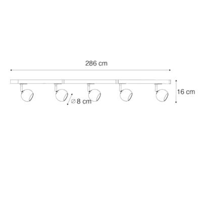 QAZQA Modern 1-fase railsysteem 5-lichts zwart met goud - Gissi