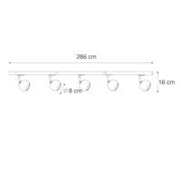 QAZQA Modern 1-fase railsysteem 5-lichts zwart met goud - Gissi - thumbnail