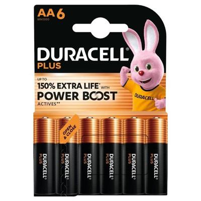 Batterij duracell plus powerboost 6x aa | 10 stuks