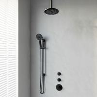 Black Edition thermostatische inbouw regendouche Set 23 met 20 cm douchekop en plafondarm - thumbnail