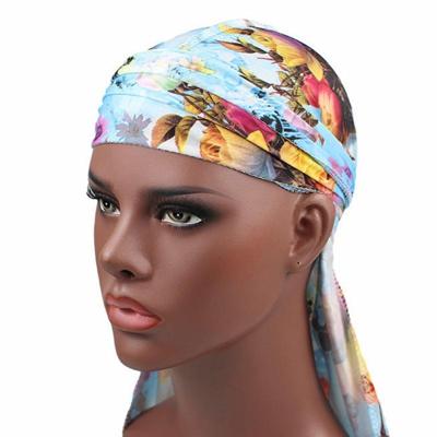 b-2 hoge elastische afdrukken van lange-tailed Pirate Hat Headkerchief chemotherapie Cap