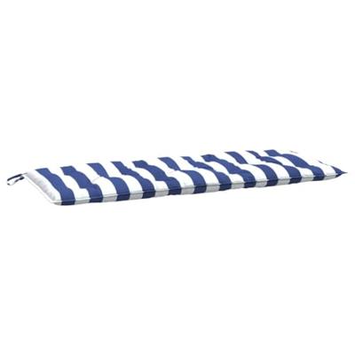 Tuinbankkussens 2 st gestreept 120x50x7 cm stof wit en blauw Tuinbankkussens 2 st gestreept 120x50x7 cm stof wit en blauw
