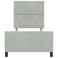 Bedframe met hoofdeinde Lichtgrijs 100 x 200 cm Fluweel - thumbnail