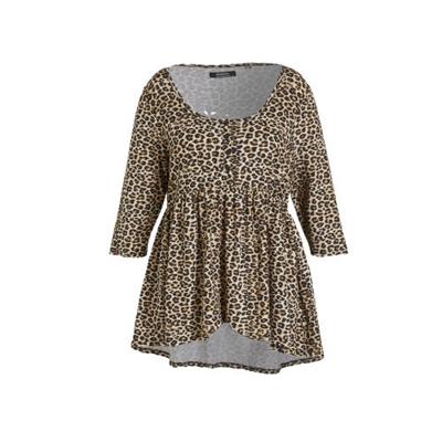 Simply Be top met dierenprint en plooien lichtbruin/bruin/zwart Simply Be top met dierenprint en plooien lichtbruin/bruin/zwart