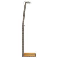 Buitendouche 55x60x224 cm poly rattan en acaciahout grijs - thumbnail