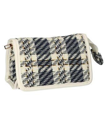 Traveller Spiegeltas tweed ruit 16.5x11cm Traveller Spiegeltas tweed ruit 16.5x11cm